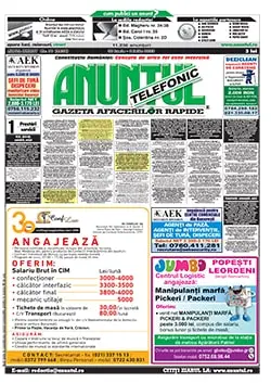 anunț mediu ziarul Anuntul Telefonic